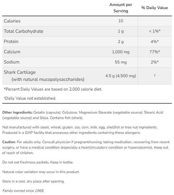 Shark Cartilage 750 mg - 100 капс